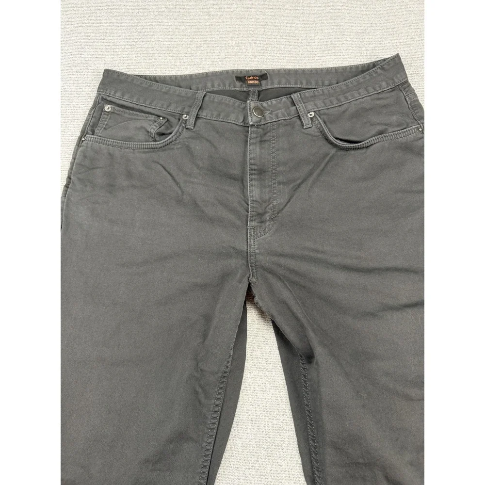 Quince Mens 5-Pocket Chino Pants Charcoal Grey Stretch Cotton 36x30* 28
